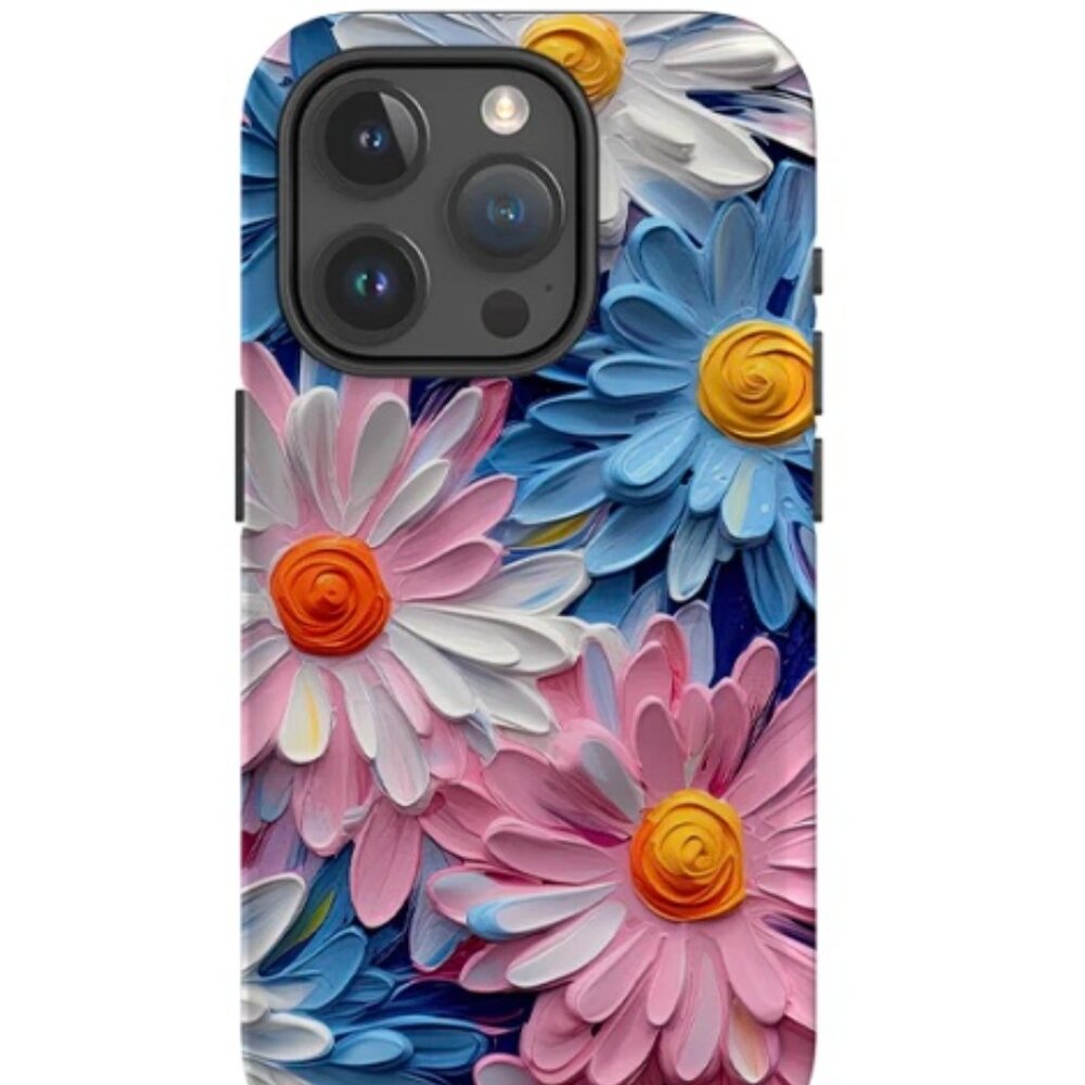 Stringberry iPhone 13 case .Pink Daisies with MagSafe Magnetic Ring. Like New.